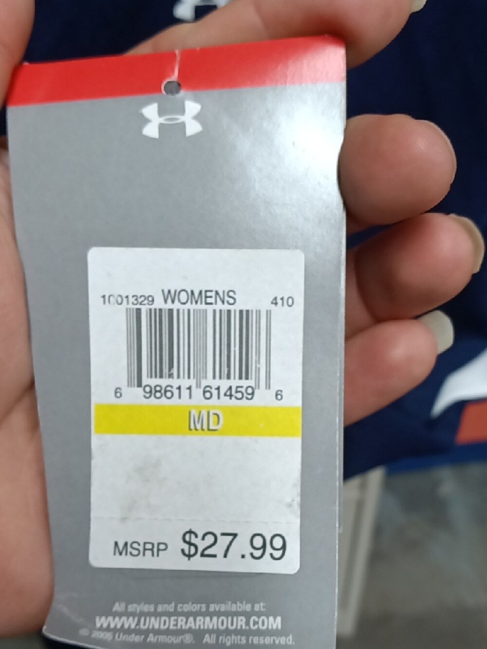 Under Armour Navy and White Sleeveless Performance Jersey - Picture 5 of 5